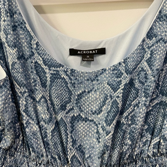 Acrobat - Blue Python Print Sleeveless Midi Dress - M - Picture 5 of 10